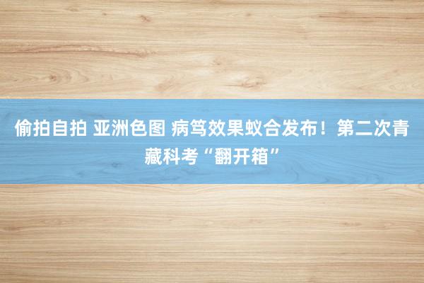   偷拍自拍 亚洲色图 病笃效果蚁合发布！第二次青藏科考“翻开箱”