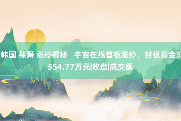   韩国 裸舞 涨停揭秘   宇宙在线首板涨停，封板资金3554.77万元|收盘|成交额