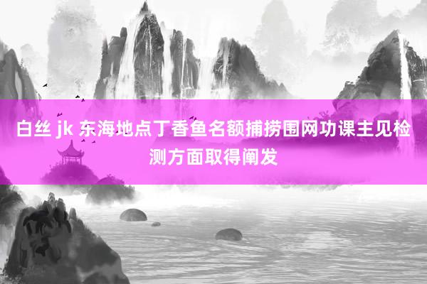   白丝 jk 东海地点丁香鱼名额捕捞围网功课主见检测方面取得阐发