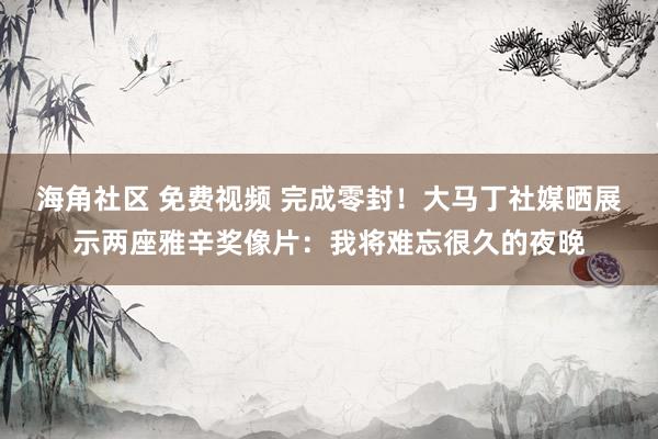 海角社区 免费视频 完成零封！大马丁社媒晒展示两座雅辛奖像片